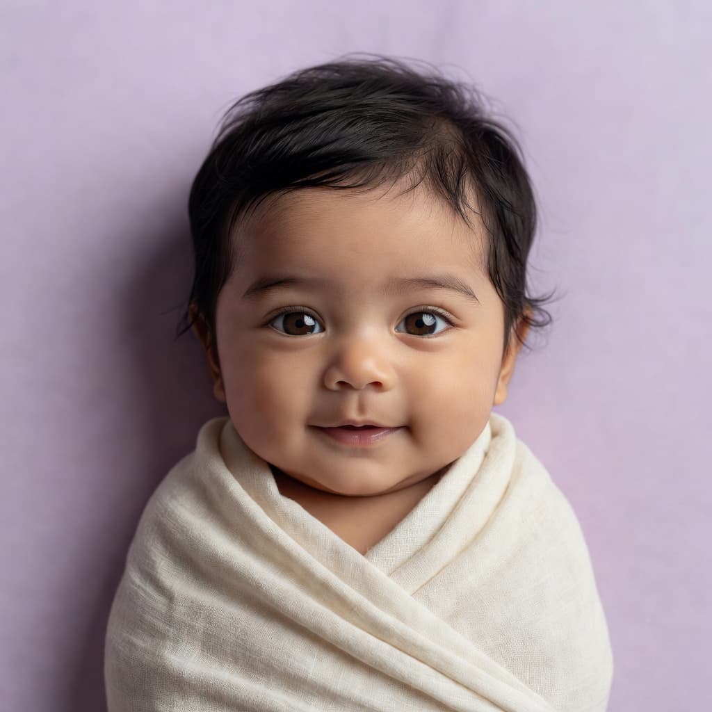 AI baby face generator example created by Bae from a couple's two parent photos
