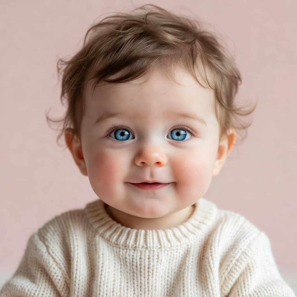 Cute AI-generated baby portrait example for couples on iPhone
